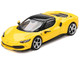 Ferrari 296 GTB Giallo Modena Yellow with Black Top 1/64 Diecast Model Car BBR BBRFER64005