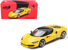 Ferrari 296 GTB Giallo Modena Yellow with Black Top 1/64 Diecast Model Car BBR BBRFER64005
