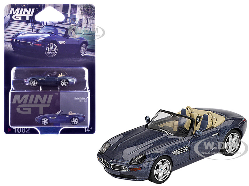 BMW Z8 Alpina Roadster Alpine Blue Metallic Limited Edition 1/64 Diecast Model Car Mini GT MGT01082