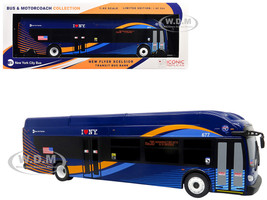 New Flyer Xcelsior Transit Bus MTA New York City Blue with Graphics The Bus & Motorcoach Collection Limited Edition to 504 Pieces Worldwide 1/43 Model Iconic Replicas 43-0602