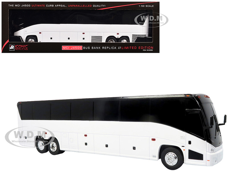 MCI J4500 Coach Bus Blank White Limited Edition 1/50 Model Iconic Replicas 50-0093