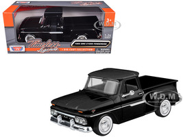 1966 GMC C1000 Fenderside Pickup Truck Black Timeless Legends Series 1/24 Diecast Model Car Motormax 79379bk