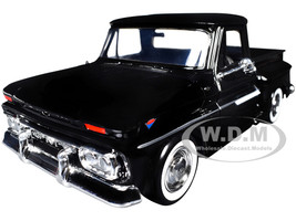 1966 GMC C1000 Fenderside Pickup Truck Black Timeless Legends Series 1/24 Diecast Model Car Motormax 79379bk