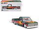 Chevrolet Silverado Pickup Truck Kaido Works V3 Dark Green Metallic with Graphics Designed by Jun Imai Kaido House Special 1/64 Diecast Model Car Mini GT KHMG226