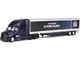 Freightliner Fifth Generation Cascadia Raised Roof Sleeper & 53 Utility Trailer with Skirts Midnight Blue 1/64 Diecast Model DCP/First Gear 60-1999