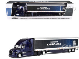 Freightliner Fifth Generation Cascadia Raised Roof Sleeper & 53 Utility Trailer with Skirts Midnight Blue 1/64 Diecast Model DCP/First Gear 60-1999