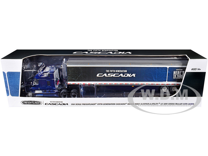 FREIGHTLINER 5TH GEN SLEEPER W/TRAILER MIDNIGHT BLUE 1/64 BY FIRST