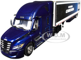 Freightliner Fifth Generation Cascadia Raised Roof Sleeper & 53 Utility Trailer with Skirts Midnight Blue 1/64 Diecast Model DCP/First Gear 60-1999