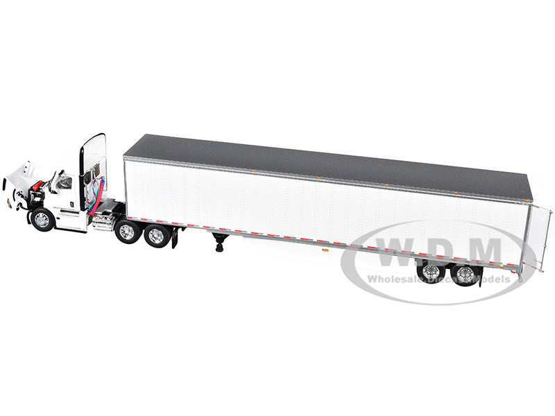 FREIGHTLINER 5TH GEN CASCADIA DAY CAB W/TRAILER WHITE 1/64 BY