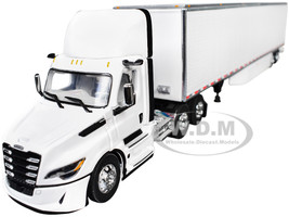 Freightliner Fifth Generation Cascadia Day Cab and 53 Utility Trailer with Skirts White 1/64 Diecast Model DCP/First Gear 60-2001