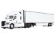 Freightliner Fifth Generation Cascadia Raised Roof Sleeper & 53 Utility Trailer with Skirts White 1/64 Diecast Model DCP/First Gear 60-2087
