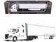 Freightliner Fifth Generation Cascadia Raised Roof Sleeper & 53 Utility Trailer with Skirts White 1/64 Diecast Model DCP/First Gear 60-2087