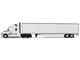 Freightliner Fifth Generation Cascadia Raised Roof Sleeper & 53 Utility Trailer with Skirts White 1/64 Diecast Model DCP/First Gear 60-2087
