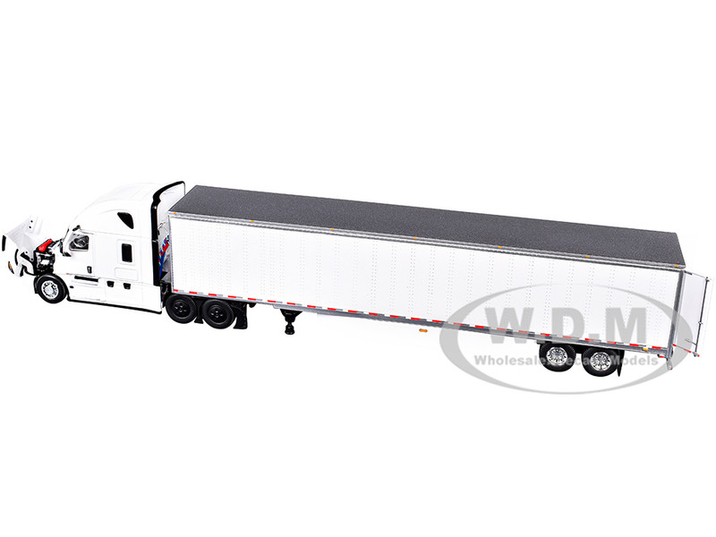 FREIGHTLINER 5TH GEN CASCADIA SLEEPER W/TRAILER WHITE 1/64 BY
