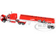 Peterbilt 389 with 63 Mid Roof Sleeper and Heil Fuel Tank Trailer Busted Knuckle Garage Red and White 1/64 Diecast Model DCP/First Gear 60-2146