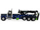 Peterbilt 389 Day Cab with Miller Century 1150 Rotator Wrecker Tow Truck Black with Blue and Green Graphics 1/64 Diecast Model DCP/First Gear 60-2248