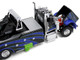 Peterbilt 389 Day Cab with Miller Century 1150 Rotator Wrecker Tow Truck Black with Blue and Green Graphics 1/64 Diecast Model DCP/First Gear 60-2248