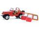 1980 Jeep CJ 7 Laredo Red with Tan Top All Terrain Series 17 1/64 Diecast Model Car Greenlight 35310E