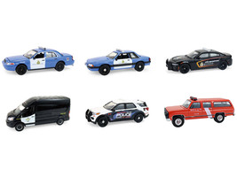 Hot Pursuit Canada Special Edition Set of 6 Police Cars 1/64 Diecast Model Cars Greenlight 43065SET