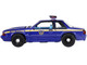1988 Ford Mustang New York State Police Blue with Yellow Stripes and Blue Interior Hot Pursuit Series 8 1/64 Diecast Model Car Greenlight 42650A