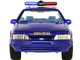 1988 Ford Mustang New York State Police Blue with Yellow Stripes and Blue Interior Hot Pursuit Series 8 1/64 Diecast Model Car Greenlight 42650A