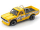 Datsun Pandem 620 Pickup Truck MoonEyes Yellow with White Sides and Graphics 1/64 Diecast Model Car Pop Race PR640250