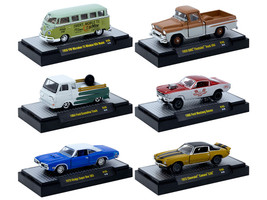Auto Thentics 6 piece Set Release 105 IN DISPLAY CASES Limited Edition 1/64 Diecast Model Cars M2 Machines 32500-105