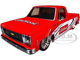 1973 Chevrolet Cheyenne 10 Pickup Truck Edelbrock Red with Graphics Limited Edition to 7850 pieces Worldwide 1/24 Diecast Model Car M2 Machines 40300-135A