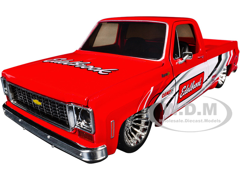 1973 Chevrolet Cheyenne 10 Pickup Truck Edelbrock Red with Graphics Limited Edition to 7850 pieces Worldwide 1/24 Diecast Model Car M2 Machines 40300-135A