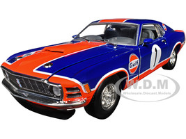 1970 Ford Mustang Custom #1 Gulf Oil Dark Blue with Orange Graphics Limited Edition to 7850 pieces Worldwide 1/24 Diecast Model Car M2 Machines 40300-135B