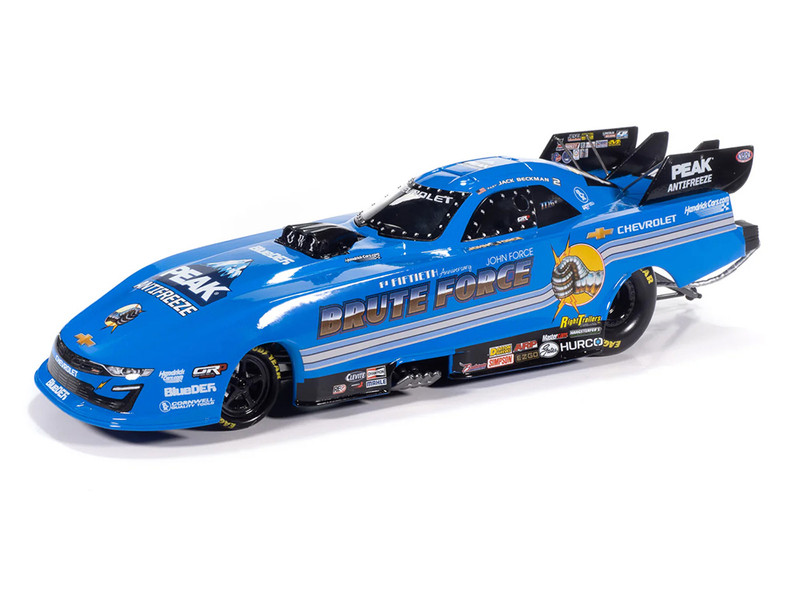 Chevrolet Camaro SS NHRA Funny Car Jack Beckman Brute Force Tribute 2025 John Force Racing Limited Edition 1/24 Diecast Model Auto World AWN051
