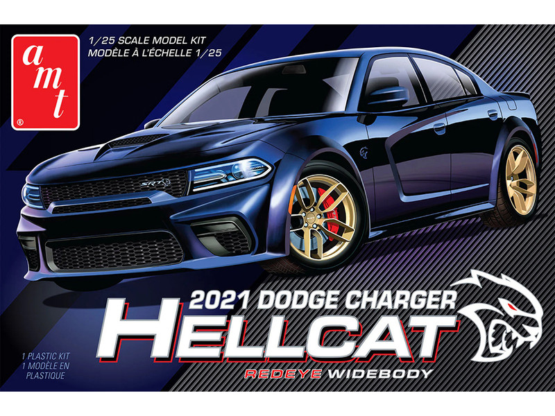 Skill 2 Model Kit 2021 Dodge Charger Hellcat Redeye Widebody 1/25 Scale Model AMT AMT1325