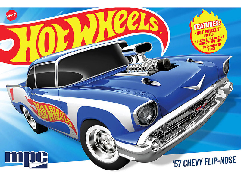 Skill 2 Model Kit 1957 Chevrolet Sedan Flip Nose Hot Wheels 1/25 Scale Model MPC MPC1031