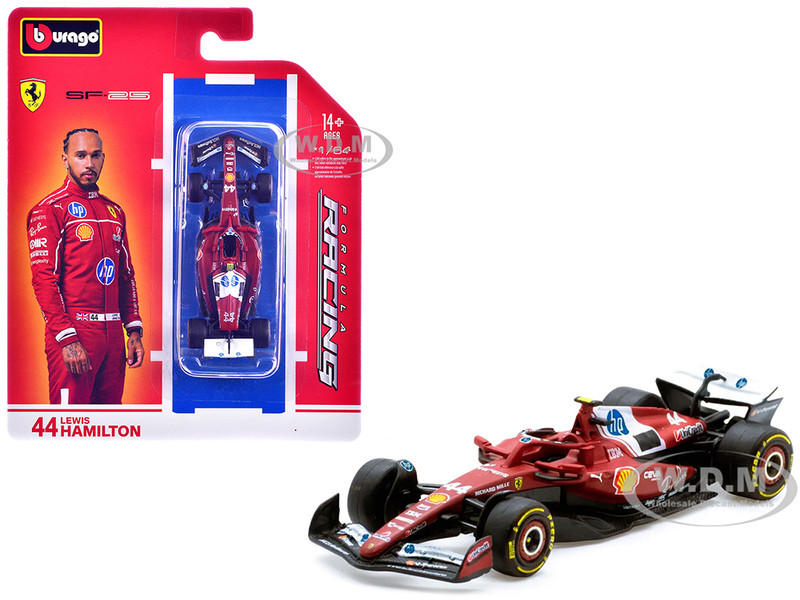 Ferrari SF 25 #44 Lewis Hamilton Formula One F1 World Championship 2025 Formula Racing Series 1/64 Diecast Model Car Bburago 56801LH