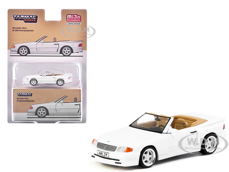 Mercedes Benz SL 500 Koenig Specials Convertible White Global64 Series 1/64 Diecast Model Tarmac Works T64G-045-WH