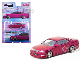 Toyota Vertex Mark II JZX100 RHD Right Hand Drive Hot Pink Metallic Global64 Series 1/64 Diecast Model Tarmac Works T64G-024-RE