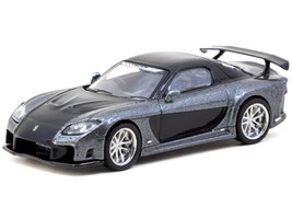 Mazda RX 7 VeilSide Fortune7 RHD Right Hand Drive Gray Metallic and Black Global64 Series 1/64 Diecast Model Car Tarmac Works T64G-075-GY