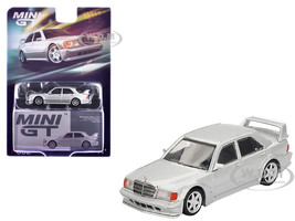 Mercedes Benz 190E 2 5 16 Evolution II Astral Silver Metallic Limited Edition 1/64 Diecast Model Car Mini GT MGT00852