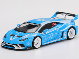 Lamborghini Huracan GT LB WORKS #5 Gravity Light Blue with Graphics Limited Edition 1/64 Diecast Model Car Mini GT MGT01055