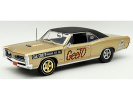 1966 Pontiac GTO Car Craft Magazine Test Car Gold Metallic with Black Top and Graphics Limited Edition to 300 pieces Worldwide 1/18 Diecast Model Car ACME A1801228