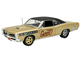 1966 Pontiac GTO Car Craft Magazine Test Car Gold Metallic with Black Top and Graphics Limited Edition to 300 pieces Worldwide 1/18 Diecast Model Car ACME A1801228