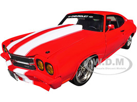 1970 Chevrolet Chevelle SS Red Eye Red with White Stripes Limited Edition to 354 pieces Worldwide 1/18 Diecast Model Car ACME A1805529