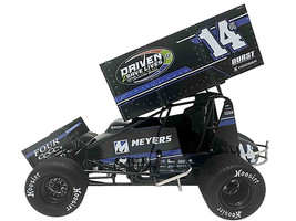 Winged Sprint Car #14CC Corey Day Blue Version Driven 2 Save Lives Jason Meyers Racing (2025) 1/18 Diecast Model Car ACME A1825013