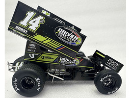 Winged Sprint Car #14CC Corey Day Green Version Driven 2 Save Lives Jason Meyers Racing 2025 1/18 Diecast Model Car ACME A1825016