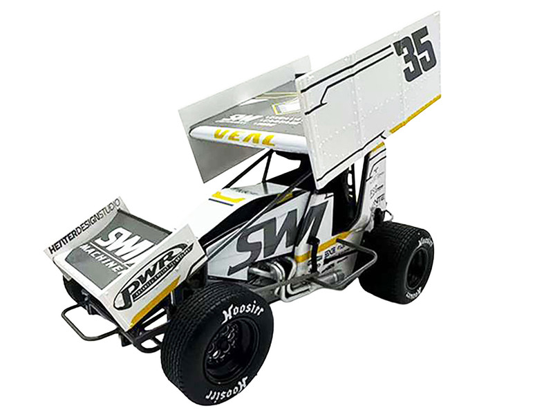 Winged Sprint Car #35 Jamie Veal SWI Earthworks White 2025 1/18 Diecast Model Car ACME A1825020