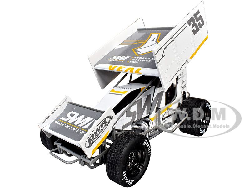 Winged Sprint Car #35 Jamie Veal SWI Earthworks White 2025 1/18 Diecast Model Car ACME A1825020