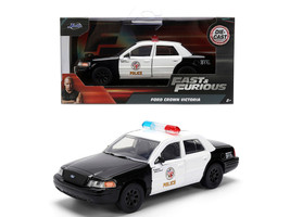 Ford Crown Victoria LAPD Los Angeles Police Department Black and White The Fast and the Furious 2001 Movie Fast & Furious Series 1/32 Diecast Model Car Jada 36357