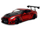 Nissan GT R R35 Liberty Walk Body Kit 2 0 RHD Right Hand Drive Red Metallic with Carbon Hood Pink Slips Series 1/18 Diecast Model Car Jada 36465 Nissan GT R R35 Liberty Walk Body Kit 2 0 RHD Right Hand Drive Red Metallic with Carbon Hood Pink Slips Series 1/18 Diecast Model Car Jada 36465