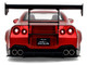 Nissan GT R R35 Liberty Walk Body Kit 2 0 RHD Right Hand Drive Red Metallic with Carbon Hood Pink Slips Series 1/18 Diecast Model Car Jada 36465 Nissan GT R R35 Liberty Walk Body Kit 2 0 RHD Right Hand Drive Red Metallic with Carbon Hood Pink Slips Series 1/18 Diecast Model Car Jada 36465