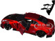 Nissan GT R R35 Liberty Walk Body Kit 2 0 RHD Right Hand Drive Red Metallic with Carbon Hood Pink Slips Series 1/18 Diecast Model Car Jada 36465